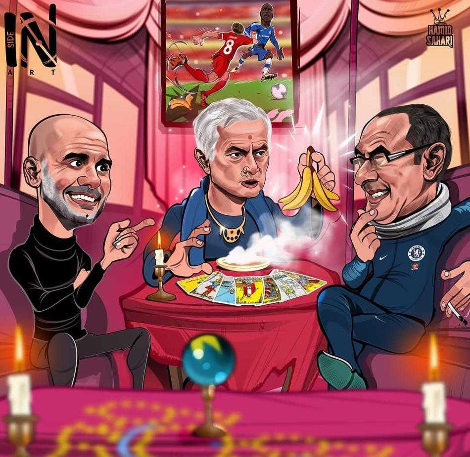 漫画描绘了曼城核心球员大卫·席尔瓦，仿佛一位优雅的指挥家，正用他的魔术棒（足球）调度着全队的进攻节奏，对手只能在他编织的传球网络中望球兴叹。