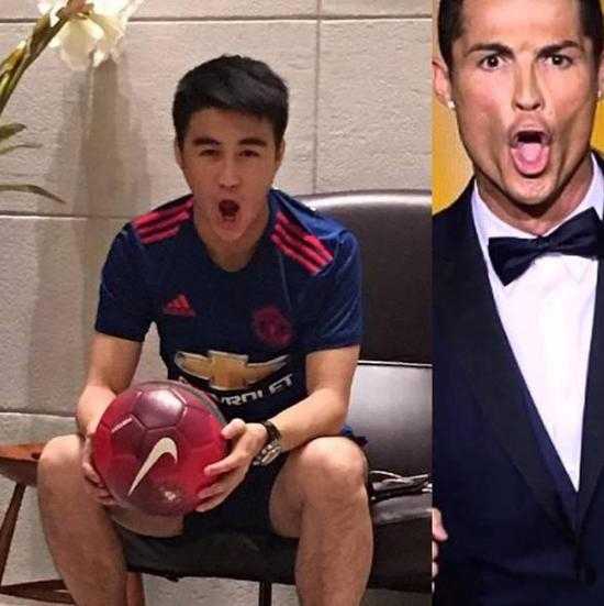 何猷君与奚梦瑶手持宝宝脚印的纪念相框，两人面对镜头露出初为父母的幸福笑容，记录下这一生难忘的时刻