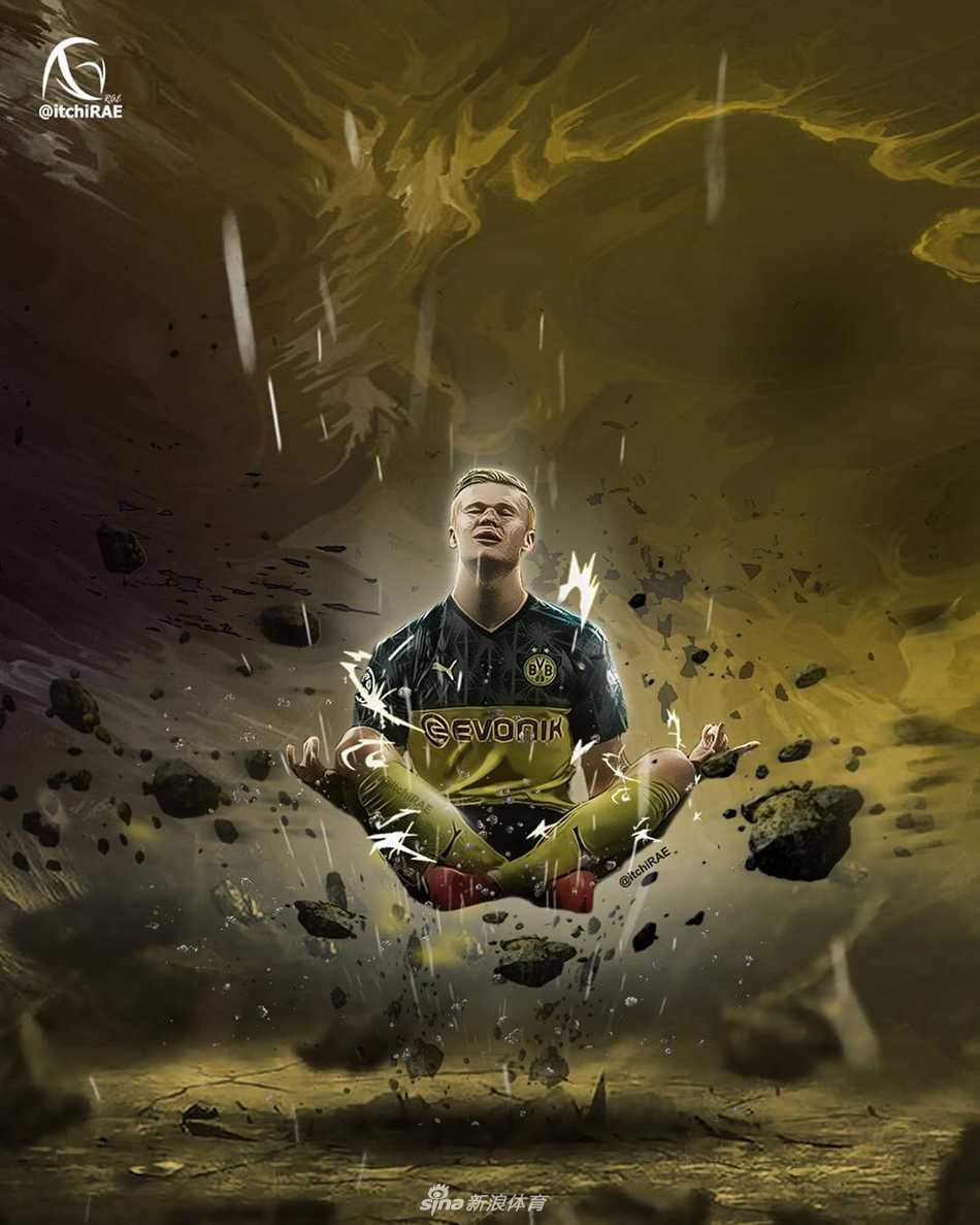 哈兰德轰出的世界波在空中划出一道诡异的弧线，像精确制导的导弹一样洞穿了巴黎的球门，留下纳瓦斯跪地无奈的身影。