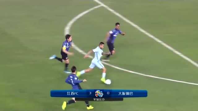 特谢拉闪击+传射，江苏苏宁主场3-0大胜大阪钢巴！中超垫底却在亚冠封神，崔龙洙惊险续命
